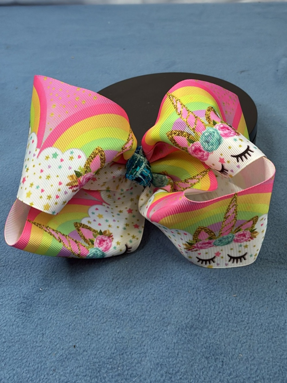 Unicorn Rainbow Hair Bow - Pink & Multicolor Kids Accessory
